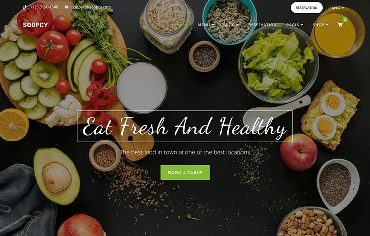 Restaurant website design
